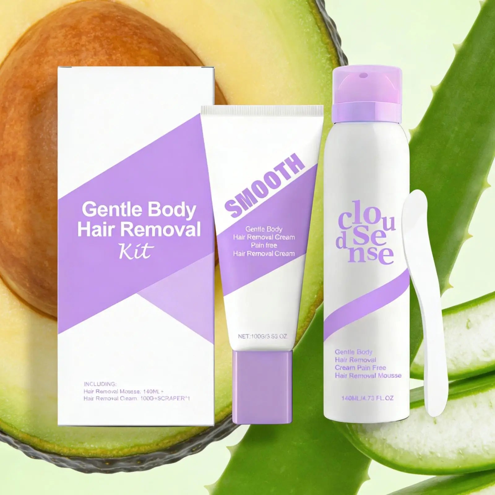 Body Hair Removal Cream Intimate Areas Women Shea Butter Smooth Skin Care Aloe Pain Free Moisturizing Hair Removal Mousse Spray
