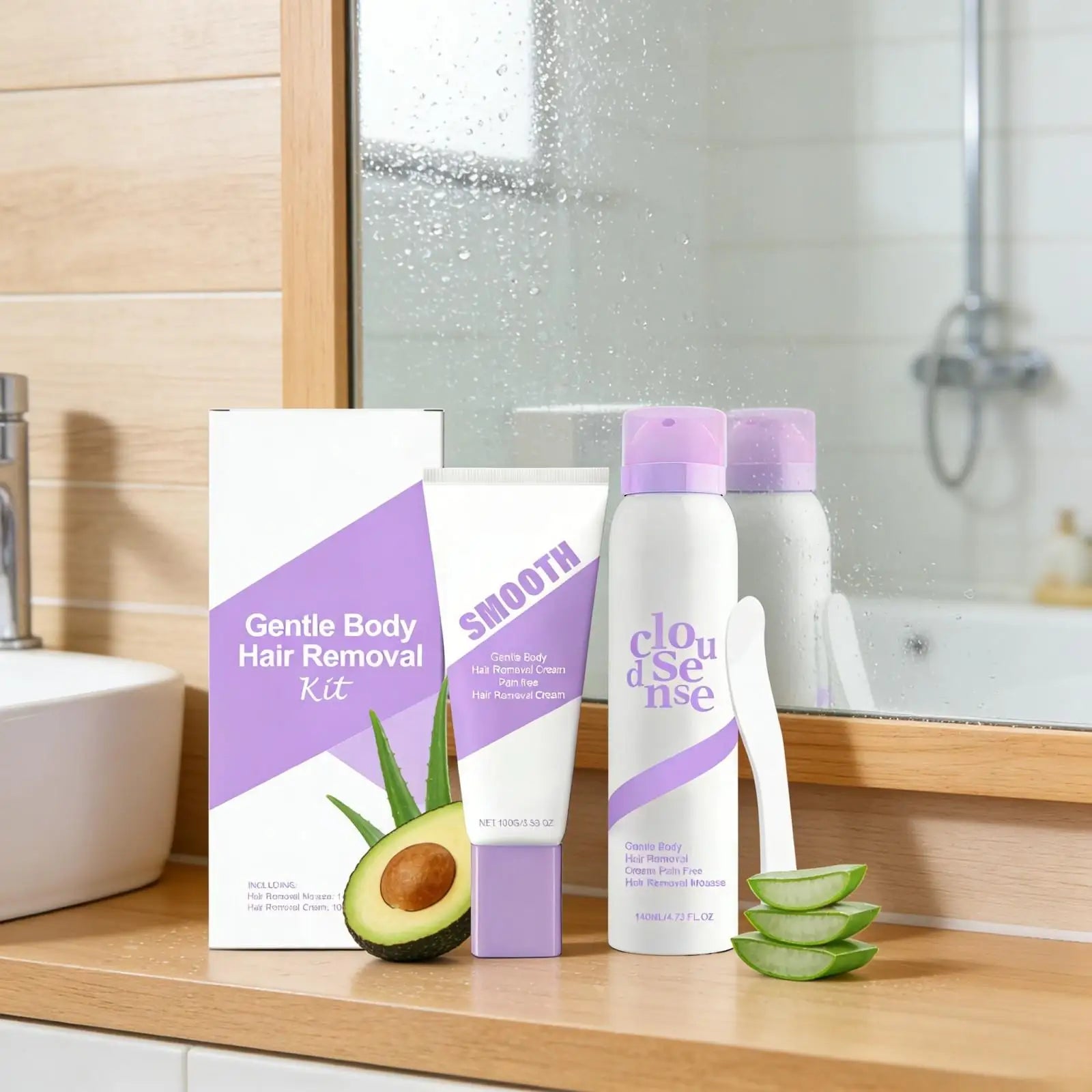 Body Hair Removal Cream Intimate Areas Women Shea Butter Smooth Skin Care Aloe Pain Free Moisturizing Hair Removal Mousse Spray